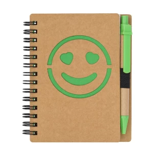 Glattes Notizbuch Smile - Grün