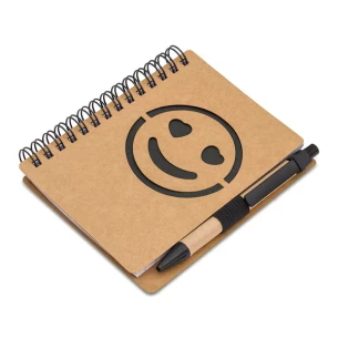 Glattes Notizbuch Smile - Schwarz