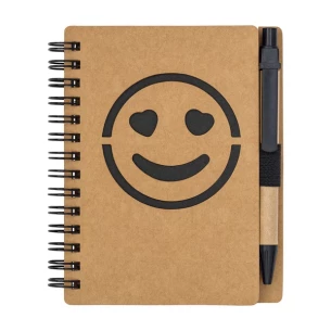 Glattes Notizbuch Smile - Schwarz