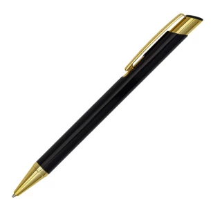 Kugelschreiber schwarz gold mit Gravur Lindi Aluminium-Kugelschreiber - Schwarz