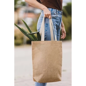 Jeco Einkaufstasche aus Jute - Beige