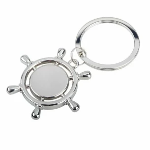 Lenkrad-Schlüsselanhänger aus Metall - Silber