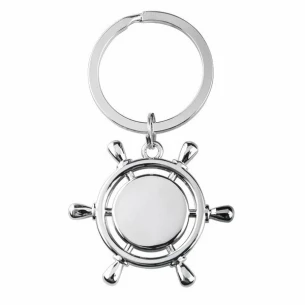 Lenkrad-Schlüsselanhänger aus Metall - Silber