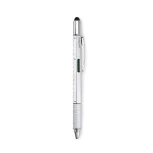 Wasserwaagen-Stift mit Lineal - TOOLPEN - matt silber