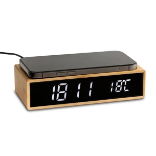 Conti induktives Ladegerät mit Uhr und Thermometer - Beige