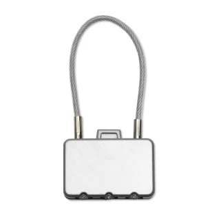 Vorhängeschloss für Gepäck. - THREECODE - silber matt
