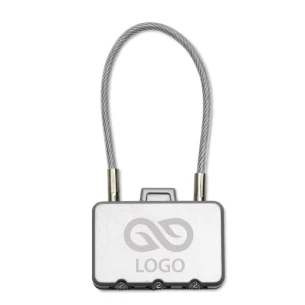 Vorhängeschloss für Gepäck. - THREECODE - silber matt