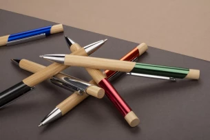 BALIS Kugelschreiber aus Bambus - Silber