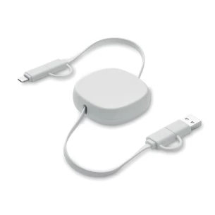 60 Watt einziehbares Ladekabel - LINEA - Weiß