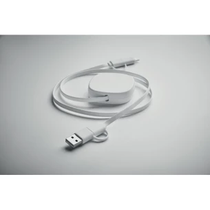 60 Watt einziehbares Ladekabel - LINEA - Weiß