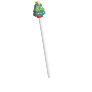 Weihnachtsbleistift mit Radiergummi - Grün