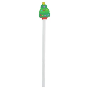 Weihnachtsbleistift mit Radiergummi - Grün