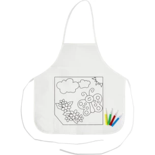 Küchenschürze zum Ausmalen + Marker - Weiß
