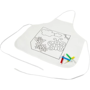 Küchenschürze zum Ausmalen + Marker - Weiß