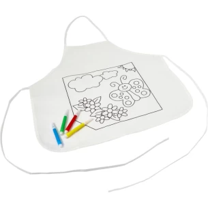 Küchenschürze zum Ausmalen + Marker - Weiß