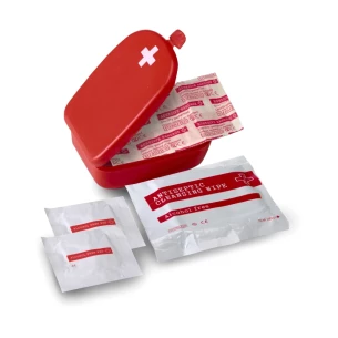 Erste-Hilfe-Kasten in Plastikverpackung, 5 el. - Rot