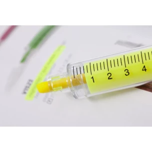 Textmarker für Spritzen - Gelb