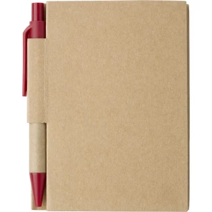 Eco1 Notizblock mit Stift - Rot