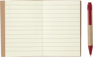 Eco1 Notizblock mit Stift - Rot