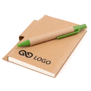 Eco1 Notizblock mit Stift - Blau