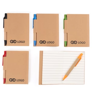 Eco1 Notizblock mit Stift - Blau