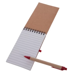 Eco2 Notizblock mit Stift - Rot
