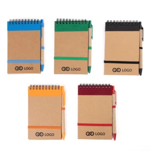 Eco2 Notizblock mit Stift - Grün