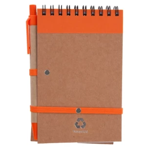 Eco2 Notizblock mit Stift - Orange