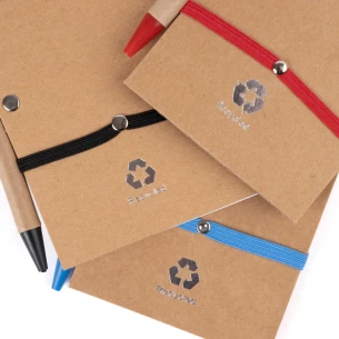 Eco2 Notizblock mit Stift - Orange