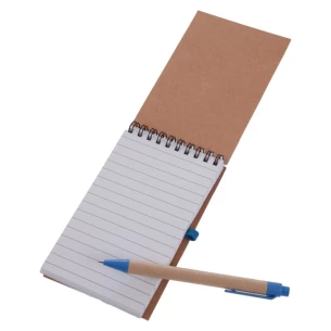 Eco2 Notizblock mit Stift - Blau