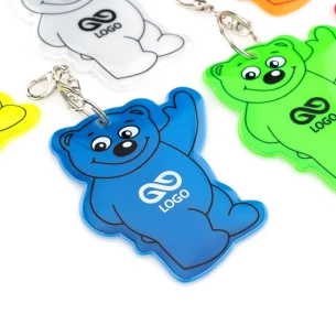 Reflektierender Teddybär-Schlüsselanhänger - Grün