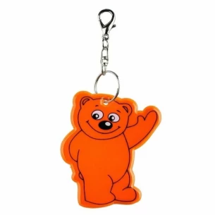 Reflektierender Teddybär-Schlüsselanhänger - Orange