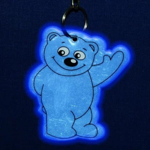 Reflektierender Teddybär-Schlüsselanhänger - Blau