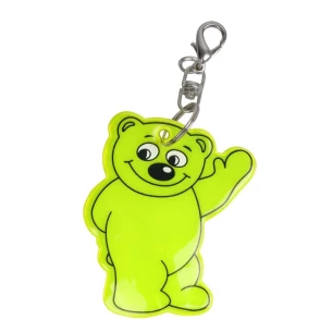 Reflektierender Teddybär-Schlüsselanhänger - Gelb