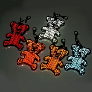 Reflektierender Plastikbär-Schlüsselanhänger - Rot