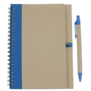 Eco3 Notizblock mit Stift - Blau
