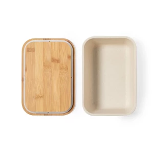 Frühstücksbox 1 L, Deckel aus Bambus - neutral