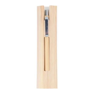 Bambus-Kugelschreiber/Bleistift mit Lakimus-Etui – beige