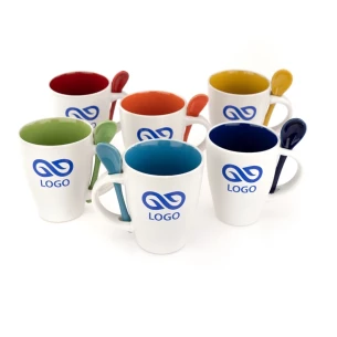 Becher mit Löffel - Spoon - Gelb