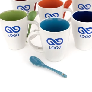 Becher mit Löffel - Spoon - Gelb