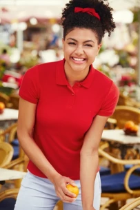 Damen-Poloshirt 65-35 - Burgunderrot