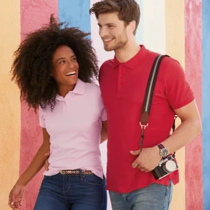 Fruit Of The Loom Premium-Poloshirt - Burgunderrot